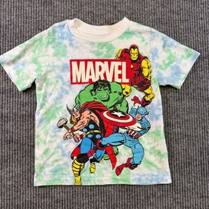 Marvel Avengers Tie Dye T Shirt Kids Size 5 Hulk Thor Iron Man